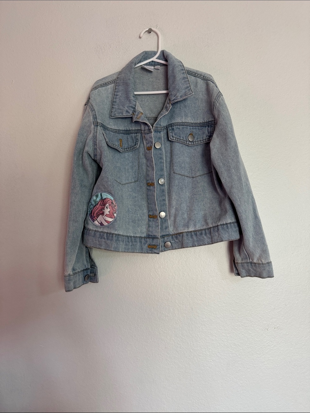 Disney Light Blue Denim Jean Jacket with Ariel Patch
